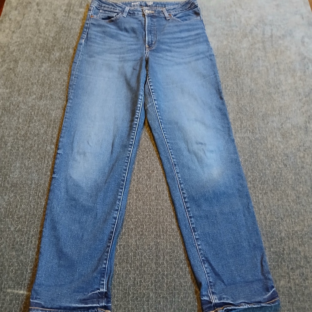 Old Navy Womens Sz 12 Tall OG Loose High Rise Jeans Sheldon Blue  Medium Wash